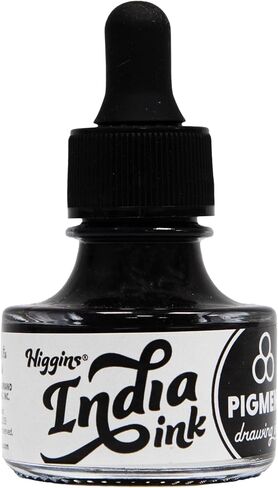 Higgins Black India India Drance Ink - للفنانين والطلاب - 1 أوقية. زجاجة زجاجية (HIG44201) in Kuwait