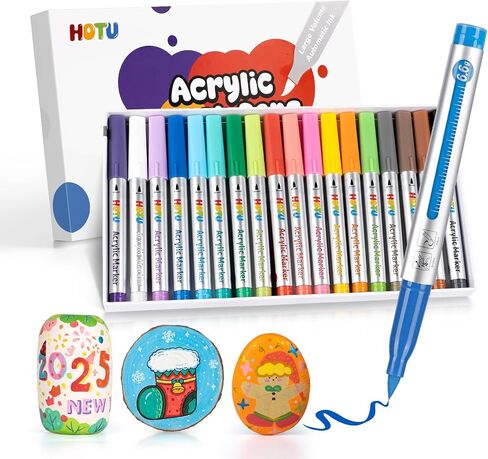Creative Paint-like Brush Tip Acrylic Markers,Water Based Acrylic Markers with Automatic Ink Control System, 18 Count, Perfect for Art and Craft Supplies M4 in Saudi Arabia
