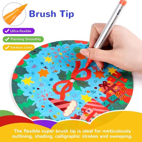 Creative Paint-like Brush Tip Acrylic Markers,Water Based Acrylic Markers with Automatic Ink Control System, 18 Count, Perfect for Art and Craft Supplies M4 in Saudi Arabia