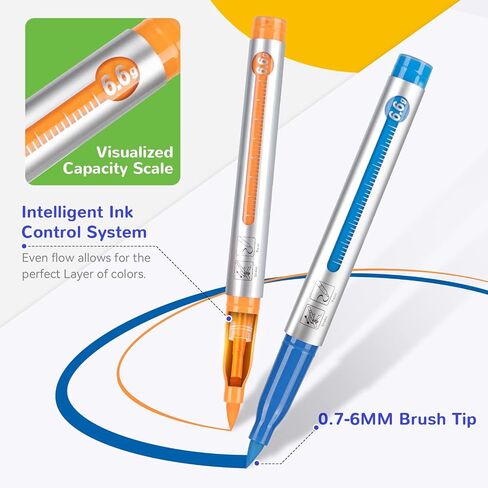 Creative Paint-like Brush Tip Acrylic Markers,Water Based Acrylic Markers with Automatic Ink Control System, 18 Count, Perfect for Art and Craft Supplies M4 in Saudi Arabia