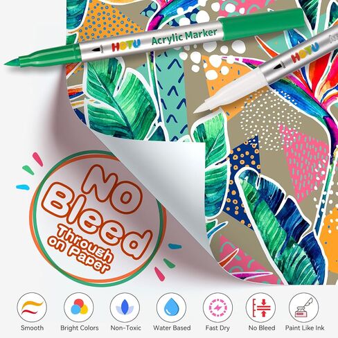 Creative Paint-like Brush Tip Acrylic Markers,Water Based Acrylic Markers with Automatic Ink Control System, 18 Count, Perfect for Art and Craft Supplies M4 in Saudi Arabia