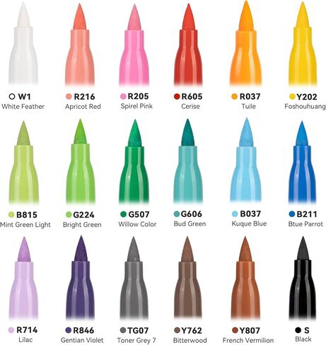 Creative Paint-like Brush Tip Acrylic Markers,Water Based Acrylic Markers with Automatic Ink Control System, 18 Count, Perfect for Art and Craft Supplies M4 in Saudi Arabia