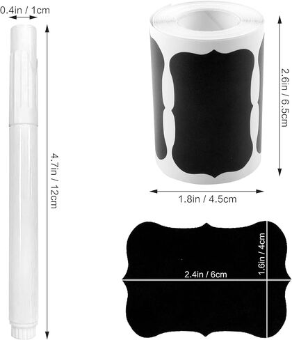 ملصقات السبورة ، 120 جهازًا ملصقات ملصقات سوداء قابلة لإعادة الاستخدام للماء ، ملصق مخزن المطبخ للحاويات ، الجرار الماسون ، التوابل ، تخزين الطعام (مستطيل) in Kuwait