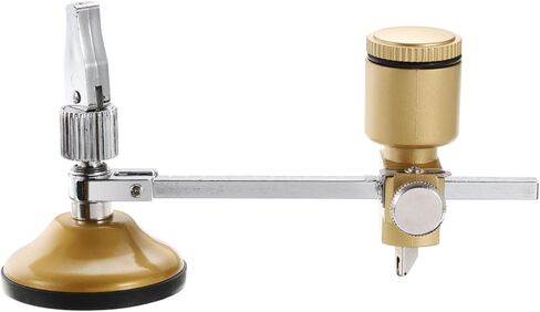 القاطع الزجاجي الدائري Harfington 1.4 "-4.3" قطر القطع القابلة للتعديل القابلة للتعديل قطع الزجاج الدائري مع دبابة زيت كوب الشفط لقطع بلاط السيراميك الزجاجي ، نغمة الذهب in Kuwait