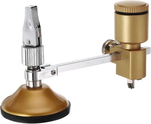 القاطع الزجاجي الدائري Harfington 1.4 "-4.3" قطر القطع القابلة للتعديل القابلة للتعديل قطع الزجاج الدائري مع دبابة زيت كوب الشفط لقطع بلاط السيراميك الزجاجي ، نغمة الذهب in Kuwait