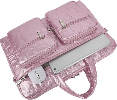 canvaslife15-15.6 inch Laptop Shoulder Bag, for MacBook Pro 16, Hp Lenovo Dell 14 inch Waterproof Messenger Bag Case Sleeve (Pink) in Saudi Arabia