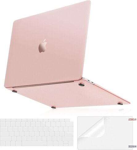 MOSISO Compatible with MacBook Air 13 inch Case 2022 2021 2020 2019 2018 A2337 M1 A2179 A1932, Ultra-Thin Natural Original Color Plastic Hard Shell Case&Keyboard Cover&Screen Protector, Beige Brown in Kuwait