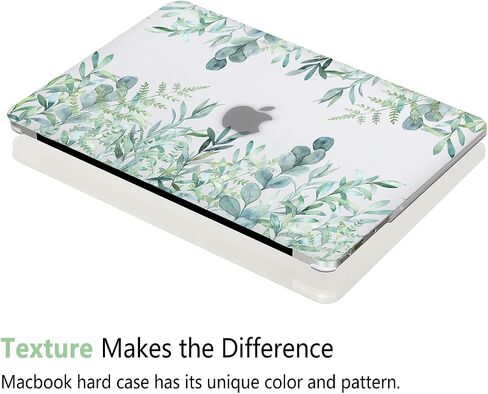 Case for MacBook Air 15 inch M3 A3114 M2 A2941 2024 2023 Release with Liquid Retina Display Touch ID, 3D Effect Matte Black See Through Hard Cover & Keyboard Cover, Green Plants in Saudi Arabia