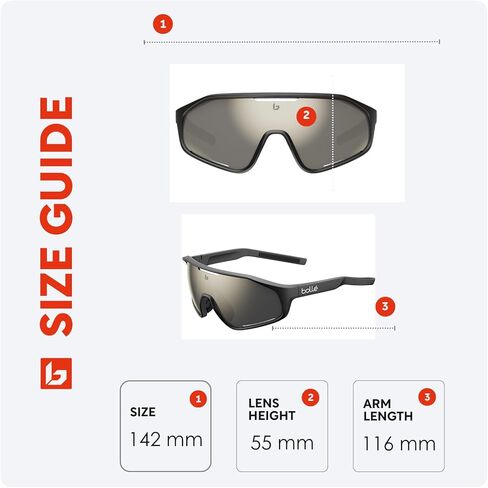 نظارات شمسية مستطيلة من Bollé Shifter للرجال والنساء + حزمة مع مجموعة نظارات Designer iWear in Kuwait