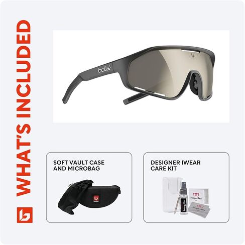 نظارات شمسية مستطيلة من Bollé Shifter للرجال والنساء + حزمة مع مجموعة نظارات Designer iWear in Kuwait