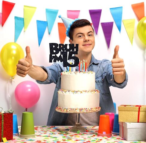 Bruh I'm 15 Cake Topper, It's My Birthday Bro, Cheers to 15 Years for Big Brother, Happy 15th Birthday Party Decorations Supplies for Boys Girls, Black Glitter in Saudi Arabia