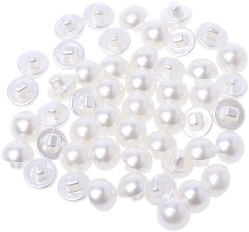 appuivbt 50Pcs Faux Pearl Buttons,Half Ball Dome White Pearl Buttons for Sewing Scrapbooking Crafts,10mm in Saudi Arabia