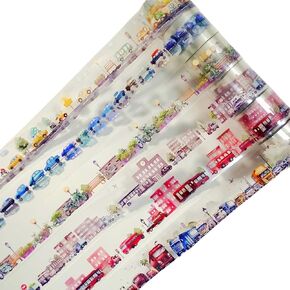 TIAMECH 6 Rolls Ocean Adventure Series PET Scrapbook Tapes, Sea Cruise Shell Starfish Fish Decorative Tape Stickers for Junk Journaling, Scrapbooking Supplies, and Ephemera