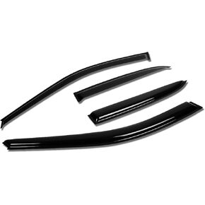 DNA MOTORING WVS-235 Vent Window Visor Deflector Rain/Sun Guard, Dark Smoke, 4 Piece