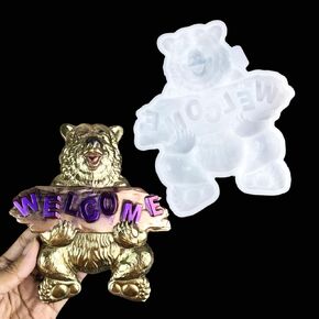 Bear Resin Mold Large Bear Silicone Mold Wall Hanging Resin Mold 3D Animal Silicone Molds Bear Epoxy Resin Mold for Resin Casting DIY Wall Hanging Door Art Craft (Bear Mold)