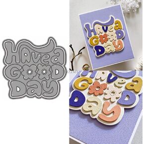 Haved Good Day Metal Cutting Dies for Card Making, Paper Embossing Die Cuts Kit Templates Supplies, Photo Frame Album DIY Scrapbooking Stencils Sets