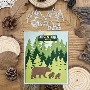 Bear Forest Tree Leaf Metal Die Cuts,Bear Flower Leaf Tree Wedding Card Cutting Dies Cut Stencils DIY Scrapbooking Decorative Embossing Paper Scrapbooking Card Making