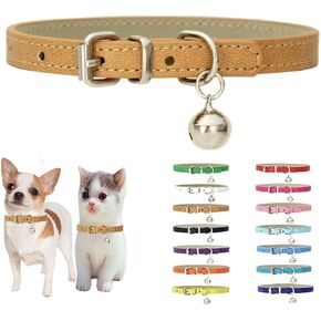 XS Dog Collar with Bell Cat Collar with Bells Cat Kitten Puppy Collars Tiny Little Girl Female Boy Puppia Collar for XXS XS XSmall X-Small Extra Small Breed Pets Pink XS