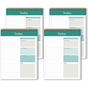 To Do List Notepad - Daily Planner Notepad Undated 52 Sheets Tear Off, 6.5" x 9.8" Checklist Productivity Organizer with Hourly Schedule for Tasks