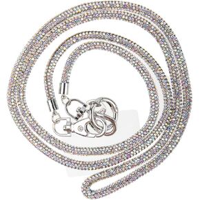 Fashion 43.3'' Exclusive Sparkle Crystal Handbag Lanyard,Premium Bling Handbag Strap,Waterproof Rhinestone Cellphone Lanyard Holder for Women(AB,1PC)