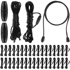 35 Pack Lanyard String with Breakaway Clasps Buckle, Nylon Necklace Cord Black Necklace String Rope Replacement Breakaway Lanyard String Kit for DIY Bracelet Necklace Pendants Jewelry Making