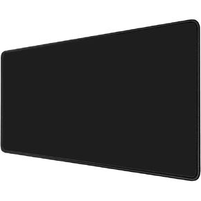 Gaming Mouse Pad, Oversized Mouse Mat Natural Rubber Blank Desk Mat Heavy Duty, Water Resistant Keyboard Pad for Gamer, Office and Home Use (90x40 Black)