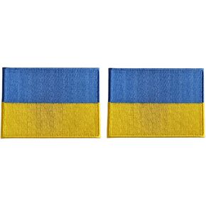 Mr Patches Ukraine Flag Iron-On Embroidered Patch Set (2-Pack) – Iron-On/Sew-On Patches for Jackets, Backpacks, Hats, and Uniforms