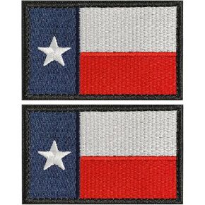 LEMIBK 2PCS Texas State Flag Patches, Hook & Loop TX Texas Flag Patch for Tactical Gears and Clothing