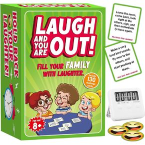 You Laugh You're Out Game Funny Family Games for Kids Adults Hilarious Charades Games for Teens Girl Boy Gifts Fun Card Games for Large Group Family Game Nights Sleepover Party Supplies