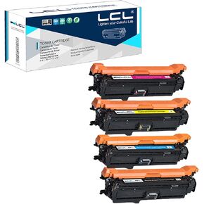 LCL Remanufactured Toner Cartridge Replacement for HP 504X 504A CE250X CE251A CE252A CE253A Laserjet CP3525 CP3525dn CP3525n CP3525x CP3530 CM3530 CM3530fs (4-Pack Black Cyan Magenta Yellow)