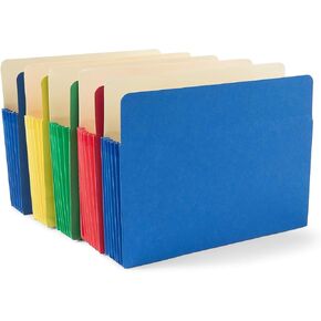 Staples 765503 Paper Stock File Pockets 5-1/4-Inch Expansion Letter Asst Colors 5/PK