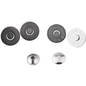 ALLinONE 20 Sets 18mm Magnetic Snaps Purse Double Rivet Closures Round Clasp Stud Button (Silver)