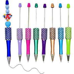 36 Pcs DIY Beadable Pens Plastic Fancy Bead Pens Kit Bulk Bling Diamond Beaded Ballpoint Cute Pens for Teacher Students School Office Home…