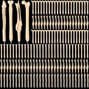 Yeaqee 200 Pieces Black Ink Bone Shape Ballpoint Pens Funny Novelty Bone Ballpoint Pens Doctor Gifts for Men Doctor Nurse Party Crazy Student Gift Halloween Thanksgiving Supplies