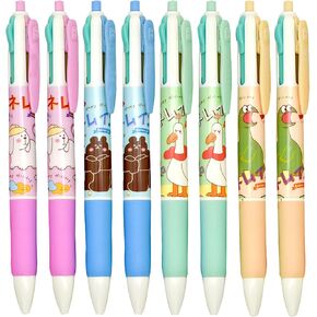 12 Pieces For 4-in-1 Multicolor Ballpoint Pens 4 Colors Pens 4-color Animal Dinosaur Pens Dog Pens Bear Pens For School Office Bithday Christmas
