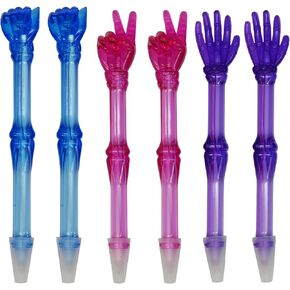 Maydahui 24 PCS Halloween Pen Finger Bone Ballpoint Pens Cute Gestures Pen Rock Paper Scissors Black Ink for Halloween School Boy Students Party