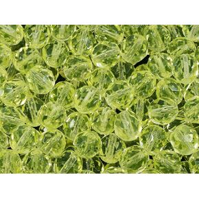 25 pcs Faceted Fire Polished Pressed Czech Glass Beads 8mm (0.32in), 80130 Uranium Transparent Yellow