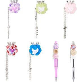 Pandahall 6pcs Bowknot bowknot beads polymer polymer clay rhinestone beads crystal bow pen bead diamond diamond beads glitter chunky heads for beadsable key key stare make make