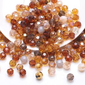 200PCS 6MM Crystal Glass Beads for Jewelry Making Red Series Rondelle Facted Crystal Glass Beads for Bracelet Making Round Glass Spacer Beads for DIY Crafts Wind Chimes Suncatchers
