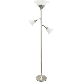 Elegant Designs LF2002-RBZ 3 Light Floor Lamp with Scalloped Glass Shades, Restoration Bronze/Champagne