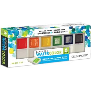 Grumbacher Japanese Watercolors - Set of 6, Basic Set