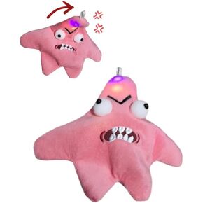 Angry Starfish Toy That can Move Sing and Imitate Speech,Angry Star Plush Interesting Backpack Pendant Funny Plush Angry Star,Fun (Pink 1PCS)