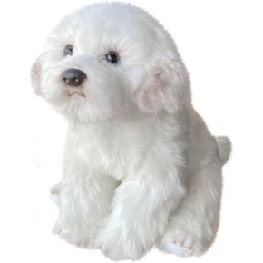 Maltese Stuffed Animal, Realistic Dog Plush, Lifelike Stuffed Animal,Companion Pet, Fluffy Stuffed Puppy Dog Toys for Gift