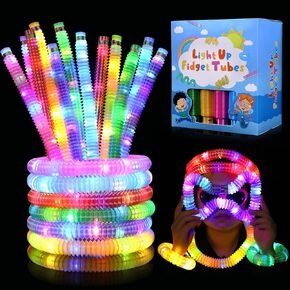 Gigilli 24 Pack Glow Sticks Forms Forms for Kids 4-8-12 ، Easter Basket Goodie Bags Stuffers تضيء أنابيب البوب ​​، سوار قلادة السائبة توهج عيد ميلاد في The Dark Party Supplies Decoration