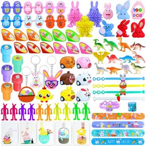 100Pcs Easter Egg Fillers,Easter Basket Stuffers,Easter Baskets for Kids Easter Gifts,Easter Party Favors,Easter Egg Hunt,Easter Toys for Boys Girls,Easter Egg Goodie Bags Stuffers Classroom Prize