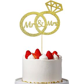 Mr and Mrs Cake Topper Gold Wedding Party Cake Decorations Anniversary Cupcake Wedding Decor Engagement Party Supplies