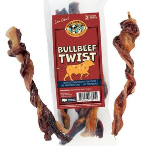 Bull Beef Twist - Beef Dog Treats for Medium Dogs & Large Breeds- Long Lasting Dog Chews for Aggressive Chewers - 9" (3ct)