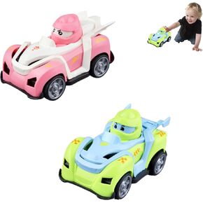Racing Car Toys,2 Pack Infant Play Vehicle Set,Baby Press Go Friction Car Toys for 3-5 Years,Pull Back Press and Go Cars for Toddler Toys 3+ Birthday Gift Boys and Girls