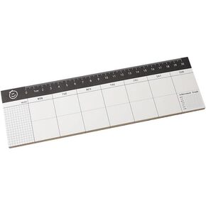 Undated Weekly Desk Planner Scheduler Weekly Planning for Goal Setting and Reflection - Horizontal Weekly Days of Week Paper Note Pad, Planner Organizing (Weekly planner with ruler)
