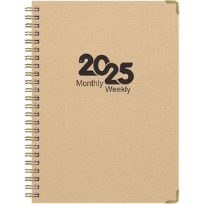 2025 Planner Weekly and Monthly, Kraft Hard Cover Monthly Planner 2025 With Tabs, 6.2" X 8.5", Agenda Calendar Planner for Women